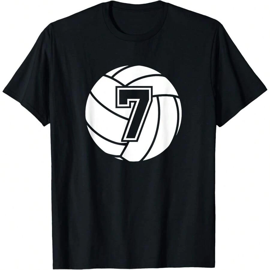 Camiseta con número de jugador de voleibol #7, para mamá o papá de jugador de voleibol - Negro - Ver 1