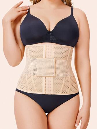 1 Pc Women Waist Trainer With Snap Buttons Design, Convenient For Daily Sports Outfits
