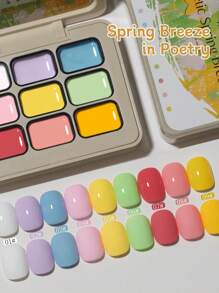 9 Colors Spring Breeze In Poetry Solid Gel Nail Polish Gradient Semi Permanent Soak Off UV LED Nail Art Gel Varnishes For Nails Salon - 彩色 - 查看 4