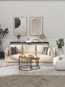 Nesting Coffee Table Set Of 2, Round Table, Morden End Side Table Night Stand For Bedroom Dining Room - Brown - View 8