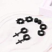 10 件不锈钢时尚朋克磁性耳夹套装，男女皆宜，适合日常或派对使用，可作为生日礼物赠送给家人和朋友