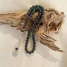 مسبحة 45 حبة جديدة مقاس 10 مم من خرز الراتنج، شكل العين النمر الحالم، بطراز عتيق