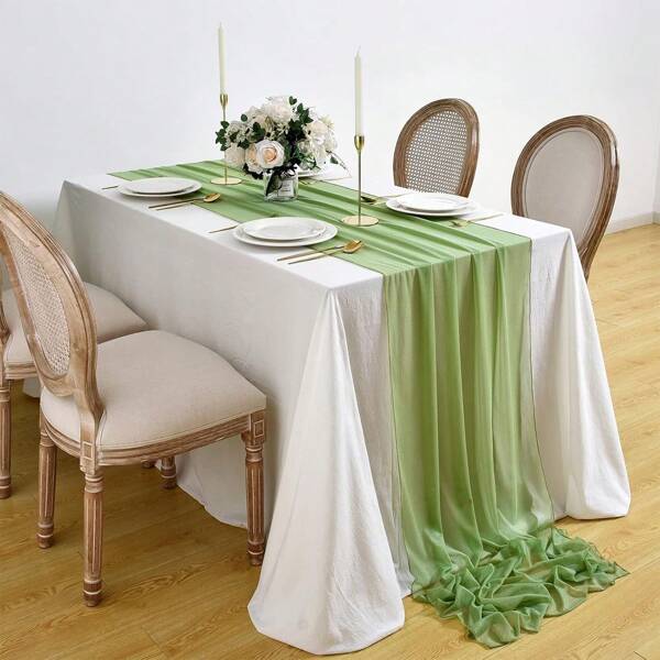 Set de 4/8/12 piezas Camino de mesa de gasa brillante, mantel romántico para boda, adecuado para boda rústica, despedida de soltera, decoración de fiesta de cumpleaños