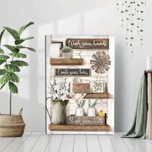 1 Pc Framed Bathroom Wall Decor Hello Sweet Cheeks Bathroom Sign Bathroom Canvas Painting Wall Art Posters, Canvas Print Posters Artwork Wall Art Painting, Decoration Picture Living Room Home Decor - VAR01 - 查看 4