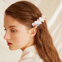 10pcs Assorted Silicone Mold Clips Hair Accessories, DIY Handmade Resin Crafts Suitable For Daily Wear - White - View 10