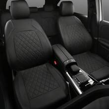 Full Set PU Leather Car Seat Covers, Compatible With Airbag, Breathable, Suitable For Cars, Trucks, SUVs, Comfortable, Durable, Waterproof And Breathable, Prevents Car Seat From Stains, Dirt And Spills