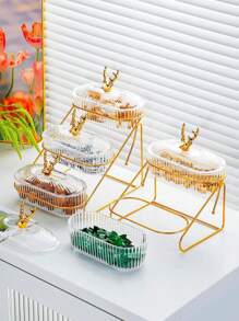 1 件大容量椭圆形透明糖果/零食盘，适合派对、婚礼、厨房、感恩节、圣诞节礼物 - 彩色 - 查看 17