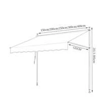 Sonnewelt Toldo de sujeción para balcón, toldo retráctil de poliéster, toldo con manivela de acero regulable en altura, resistente a los rayos UV, instalación sin taladrar para balcón, jardín, terraza beige