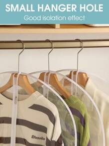 1 件衣服防尘罩，家用透明磨砂 PEVA 可洗收纳袋，大衣西装衣柜挂衣袋。