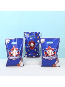 30个棒球图案礼品袋，塑料和玻璃纤维纸质礼品手提袋，运动风格棒球主题礼品包装袋，生日、家庭度假、派对装饰用品、礼品包装用品、趣味礼品包装袋