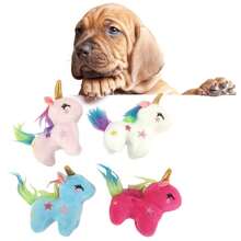 Jouet en peluche de chien licorne mignon - Matériel, convient aux petits chiens pour jouer