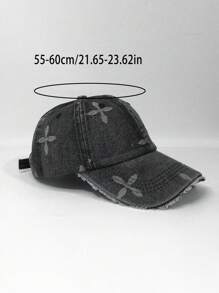 1pc Tie-Dye Washed Soft Crown Baseball Cap, Unisex Distressed Brim Design Vintage Hat, Fashionable Travel Windproof Cap, Suitable For Men And Women - Q - View 5
