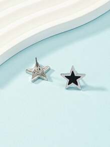 1 Pair Minimalist Fashion Star Shaped Stud Earrings, Suitable For Daily Wear And Parties