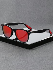 5 Pairs/6 Pairs Unisex Combination, 4 Pairs/3 Pairs Combination, 1 Pair White Frame, 2 Pairs Black Frame, 1 Pair Blue Lens, 1 Pair Red Lens, Y2K Square Casual Retro Beach Fashion Sunglasses, Suitable For Daily Wear, All Season