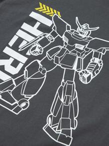 Balabala Bộ đồ ngắn tay cho bé trai tuổi mới lớn, trang phục 2 món nhanh khô mùa hè 2025 - màu xám đen - Xem 7