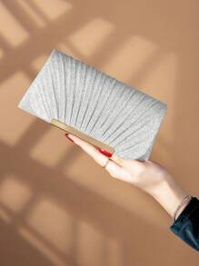 Elegant Mini Clutch Bags For Women, Shiny Envelope Bags, Metallic Evening Bags, Dress Handbags And Wallets For Women,Party Bag Perfect For Party Wedding - Silver - View 2