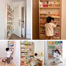 Estantería de pared de madera para libros, estantería para libros, estantería para habitaciones infantiles, estantes de pared para la sala de estar, habitación infantil, dormitorio