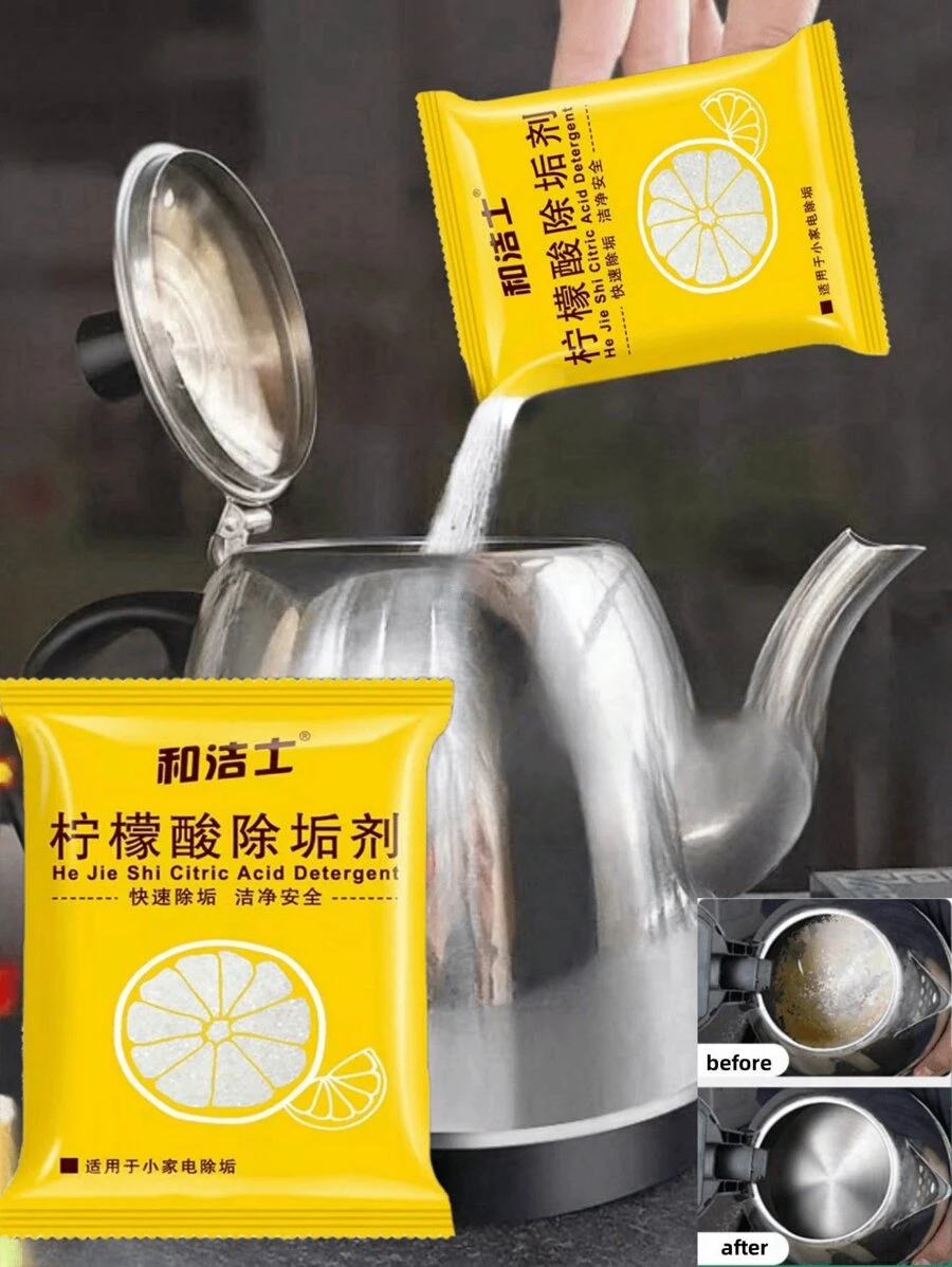Citric Acid Descaling Agent Descaling Agent Cleaning Cleaning Agent Household Electric Kettle Descaling Tea Stain, Stainless Steel Kettle Descaling Lemon Descaling Cleaning Tablet (Packaging Upgrade, Quality Unchanged, Product New And Old Packaging Randomly Issued, Thank You For Understanding) - Multicolor - View 1