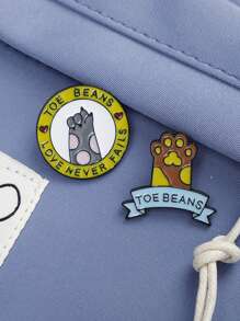 2pcs/Set Cute Cat Paw Brooch, Cartoon Animal Pet Couple Backpack Decoration Pendant, Adorable Cat Summer School Style Accessory