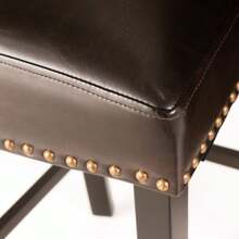 MERAX Contemporary Rubberwood Barstool With Nailhead Accents