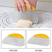 Grattoir à pâte, coupe-pâte, lame en acier inoxydable et manche souple, 16 CM, grattoir à pâtisserie, jaune 1 pièce - Jaune citron - Voir 3