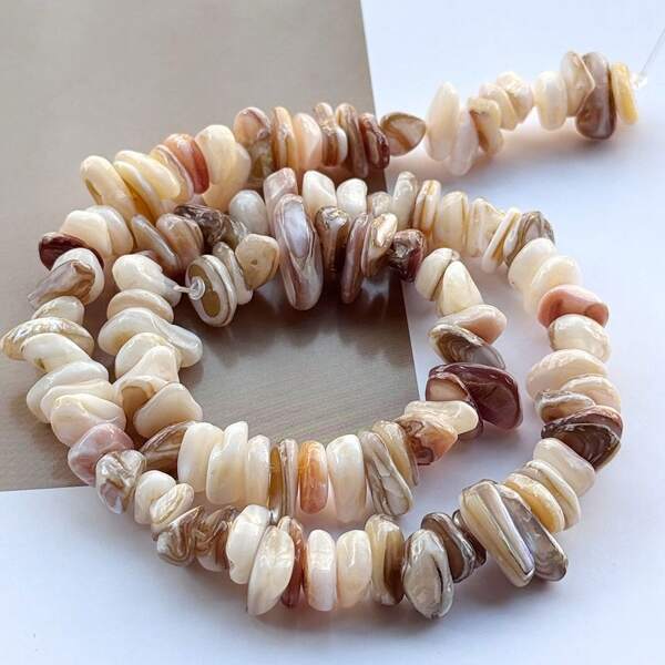 1 Stück natürliche Kunstperlen asymmetrische Muschel lose Perlen für selbstgemachtes DIY Armband, Halskette, Schmuck