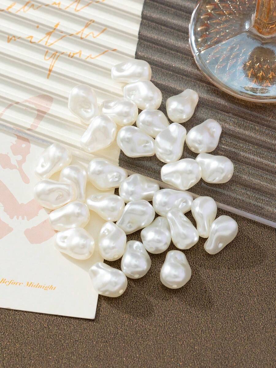 35 件时尚 3D ABS 仿珍珠水滴吊坠项链耳环手链包串珠 DIY 珠宝制作材料 - 水滴珍珠 - 查看 1