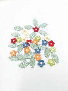 20 件绿叶 DIY 服装装饰补丁，刺绣花卉家居工艺配件 - 綠色 - 查看 9