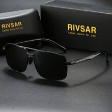 RIVSAR Men's Polarized Sunglasses Pilot Frame Outdoor Sports Cycling Sunglasses Driver Driving Fishing Glasses Counter Box Gift Mirror For Summer Beach Vacation,Outdoor,Travel - Multicolor - View 1