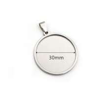 2 bucăți pandantiv din oțel inoxidabil Setare de bază goală pentru cabușoane de 20-40 mm, tavă cu lunetă, accesorii pentru bijuterii DIY