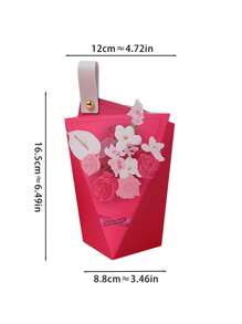 5pcs Niche Creative Floral Bouquet European Style Wedding Favor Boxes, High-End Engagement/Marriage Return Gifts Boxes For Lipstick, Necklace, Small Items
