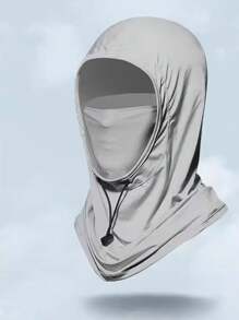 1 pièce Cagoule de protection solaire en soie de glace unisexe - Cache-visage complet résistant aux UV pour le cyclisme - Écharpe tube respirante, sans couture et réglable au cou avec cordon de serrage, couvre-chef pour moto, vélo, pêche avec oreilles pendantes, masque solaire pour femmes, capuche de cyclisme pour hommes