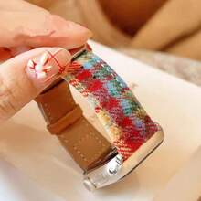 1 Pc Colorful Leather Loop Compatible With Apple Watch Band For Women 38mm 40mm 41mm 42mm 44mm 45mm 46mm 49mm , Bands Compatible With Apple Watch Strap Series Ultra 10/9/8/7/6/5/4/3/2/1 SE