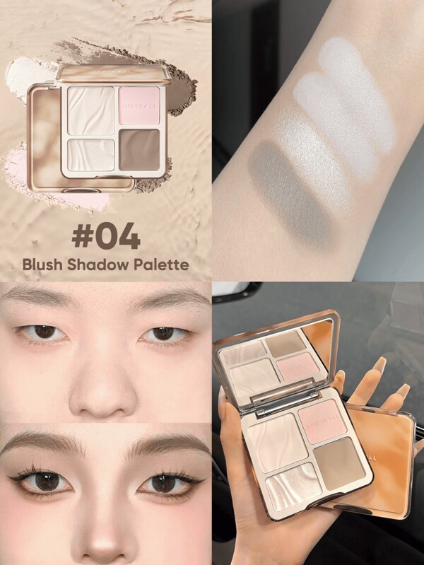 JUDYDOLL 2-In-1 HIGHLIGHT & CONTOUR PALETTE 9g, Matte Highlighter And Blush Palette, Versatile For Beginners, Self-Use And Gifts, Suitable For Makeup For Parties, Dates, Weddings And Other Occasions