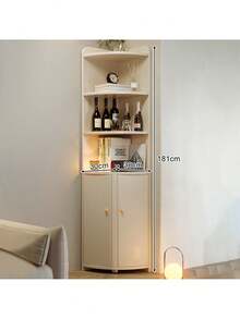 Estante Librero Esquinero  Modernos  Madera Con Puertas - Blanco - Ver 2