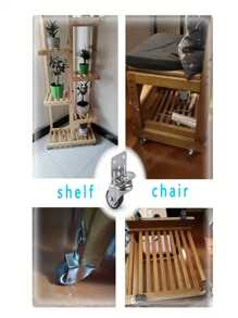 4pcs L-Shaped Universal Universal Wheel 1.25 Inch Flower Stand Table Mobile Wheel Roller Wheel Mute Caster Crib Ply Pulley(2 With Brakes + 2 Without Brakes)