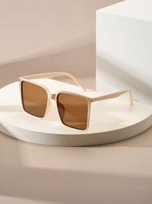 方形大框改良型太阳镜度假街拍太阳镜女士墨镜不复古PC（聚碳酸酯）太阳镜四季款 - 彩色 - 查看 4