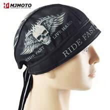 MJMOTO Classic Retro Men's Motorcycle Helmet Balaclava Face Mask Summer Running Cycling Hat Skull Cap Headwrap Face Shield Headband