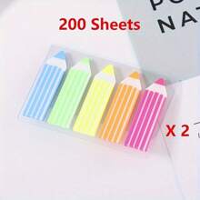 Kolorowe fluorescencyjne samoprzylepne notatki, 100/200 arkuszy - ruchome etykiety indeksowe do biura i codziennego planowania