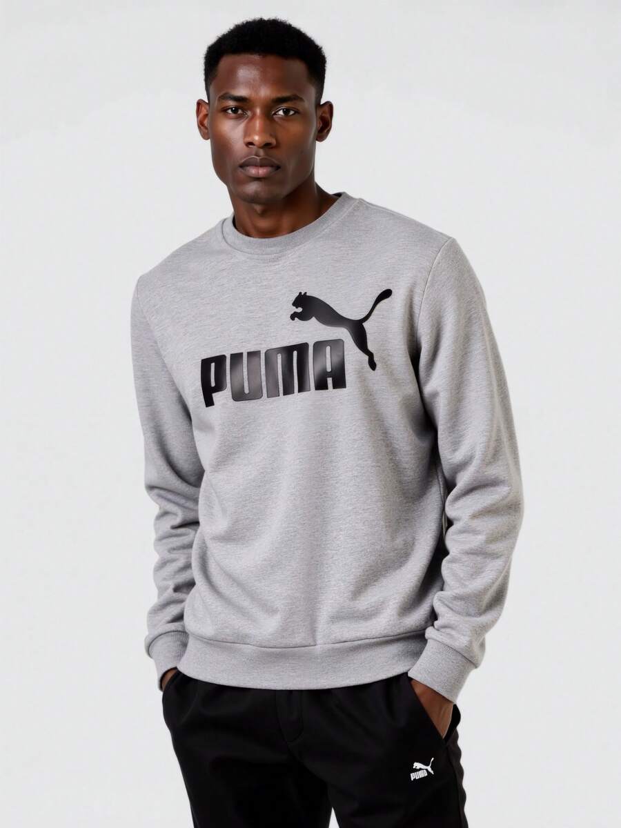 Puma ESS Big Logo Crew FL - Grey - View 1