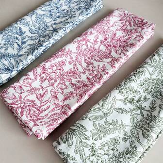 3 件/批晚餐餐巾尺寸 45cmx45cm 蓝色绿色红色布餐巾棉质秋季晚餐餐巾感恩节圣诞餐巾