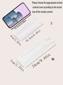 1个长款透明电视空调遥控器套，兔耳造型，防尘保护套，适用于学校、办公室、家庭、旅行、包袋、收纳整理、返校用品、隔热保温、闺蜜节、小狗、嘉年华等场合。 - 無色 - 查看 2