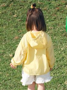 Balabala Baby Hooded Sun Protection Jacket, 2025 Summer Lightweight Outerwear - Light Yellow - View 3