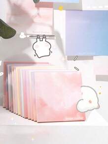 200/50 Gradient Sticky Notes, Minimalist Cloud Design, Sticky, Suitable For Messages, Memo Notes, Note Pads, Cute And High-Quality Student Style, Casual Style For Back To School