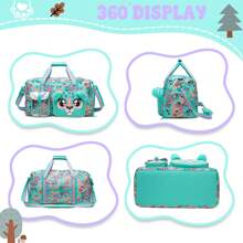 1pc Kids Animal Duffle Bag Girl Travel Bag Gifts Overnight Bag For Girl Tote Bag Sleepover Bag For Girls Gym Dance Bag With Shoes Compartment