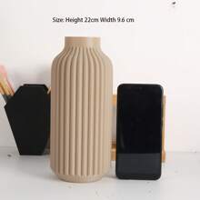 1pc Black Plastic Vase, Modern Home Decor Vase, Bohemian Decorative Vase For Living Room, Office, Bedroom, Indoor Decoration Gifts Birthday Graduation Room Decor Flower Vase Glass Vase