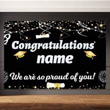 Customizable Personalized Black And Gold 2025 Graduation Backdrop Banner Class Of 2025 With Congratulations Graduation Party Theme Customizable Name Happy Graduation Perfect For 2025 Graduation Party Decorations,Multi-Functional, Anti-Mold,Ornamental,Reusable,Cute,Stylish,Adorable,High-Quality,Colorful,Custom,Unique,Personalized,Ideal Gifts For Him,Ideal Gifts For Her,Her,Boyfriend,Girlfriend,Dad,Mom,Family,Friends,Son,Daughter,Kids,Kitchen,Dining Room,Bedroom,Office,Living Room,Home,Garden,Tea Room,For Anniversaries,For Birthdays,For Housewarming,For Graduation,For Weddings,For Mother's Day,For Father's Day,For Children's Day,For Valentine's Day - White - View 5