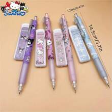 1 pieza Lápiz mecánico de Hello Kitty de Sanrio - Mina HB de 0.5 mm, agarre ergonómico, diseño de dibujos animados colorido, perfecto para uso en la oficina y la escuela