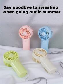 1 pièce Mini ventilateur portable à main (piles non incluses), avec accessoire de cordon, pour la rentrée scolaire