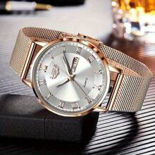 LIGE女士时尚优雅商务手表防水夜光石英表纤薄精致女士假日手表 - 黑色 - 查看 7